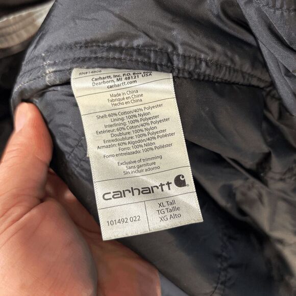 Carhartt Jacket Mens XL Tall Quick Duck Jefferson Insulated Traditional Coat - Picture 9 of 10